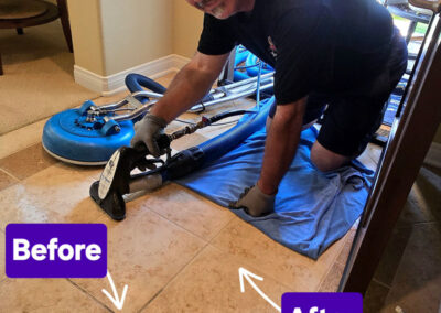 Josh Ford Cleaning tile and grout by hand